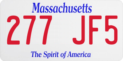 MA license plate 277JF5