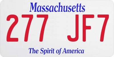 MA license plate 277JF7