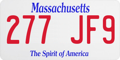 MA license plate 277JF9