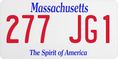MA license plate 277JG1
