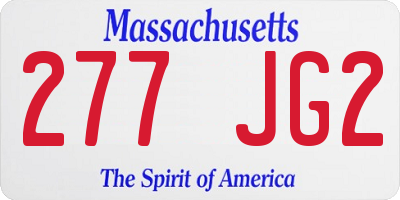 MA license plate 277JG2