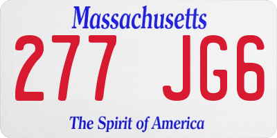 MA license plate 277JG6