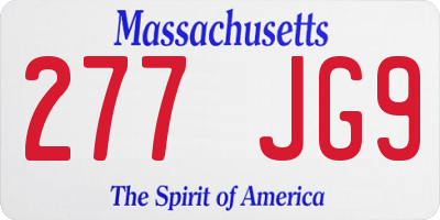 MA license plate 277JG9