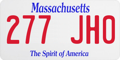 MA license plate 277JH0
