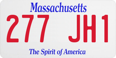 MA license plate 277JH1