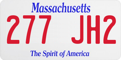 MA license plate 277JH2