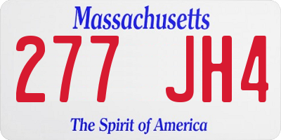 MA license plate 277JH4