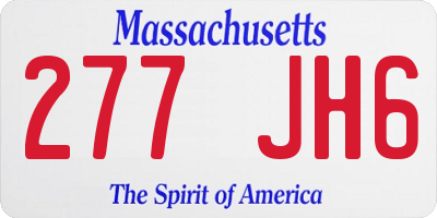 MA license plate 277JH6