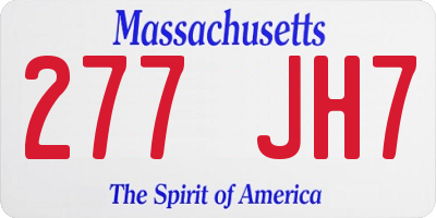 MA license plate 277JH7