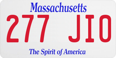 MA license plate 277JI0
