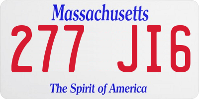 MA license plate 277JI6