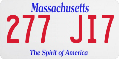 MA license plate 277JI7