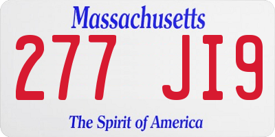 MA license plate 277JI9