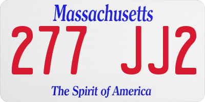 MA license plate 277JJ2