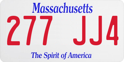 MA license plate 277JJ4