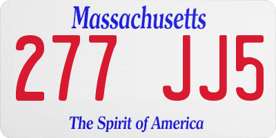 MA license plate 277JJ5