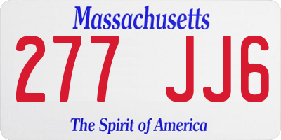 MA license plate 277JJ6
