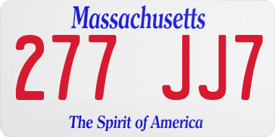MA license plate 277JJ7