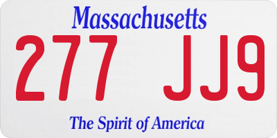 MA license plate 277JJ9
