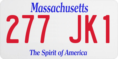 MA license plate 277JK1