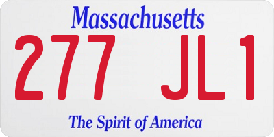 MA license plate 277JL1