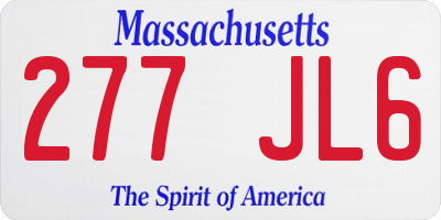 MA license plate 277JL6