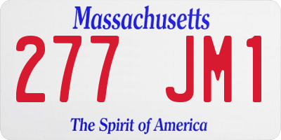 MA license plate 277JM1
