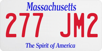 MA license plate 277JM2