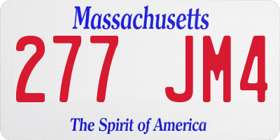 MA license plate 277JM4
