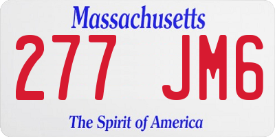 MA license plate 277JM6