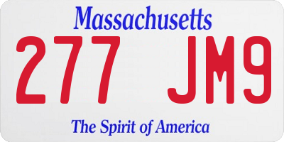 MA license plate 277JM9