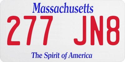MA license plate 277JN8