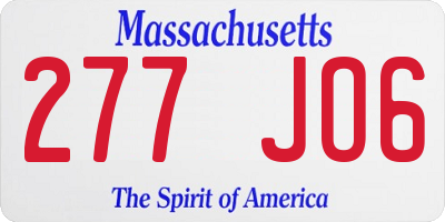 MA license plate 277JO6
