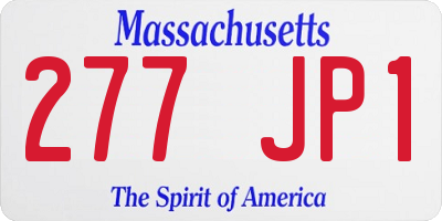 MA license plate 277JP1