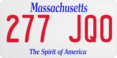 MA license plate 277JQ0