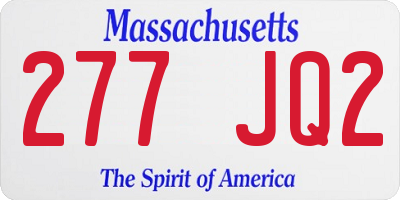 MA license plate 277JQ2
