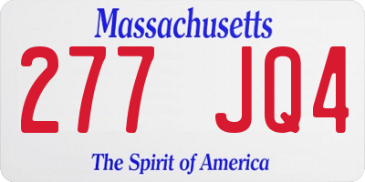 MA license plate 277JQ4