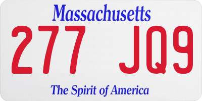 MA license plate 277JQ9