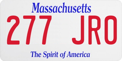 MA license plate 277JR0