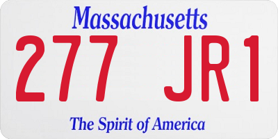 MA license plate 277JR1