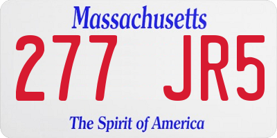 MA license plate 277JR5