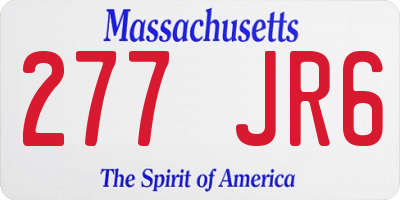 MA license plate 277JR6