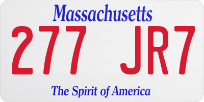 MA license plate 277JR7