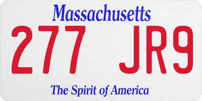 MA license plate 277JR9