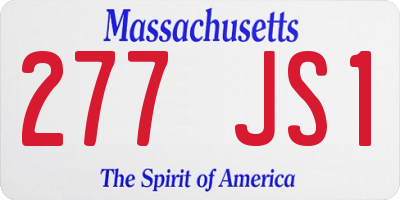 MA license plate 277JS1