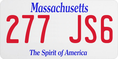 MA license plate 277JS6