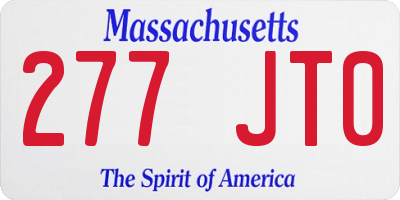 MA license plate 277JT0
