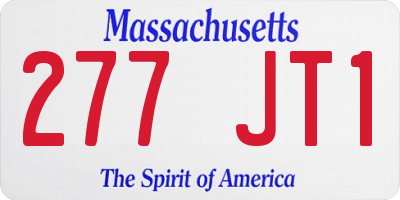 MA license plate 277JT1