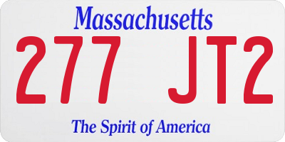 MA license plate 277JT2