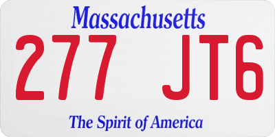MA license plate 277JT6